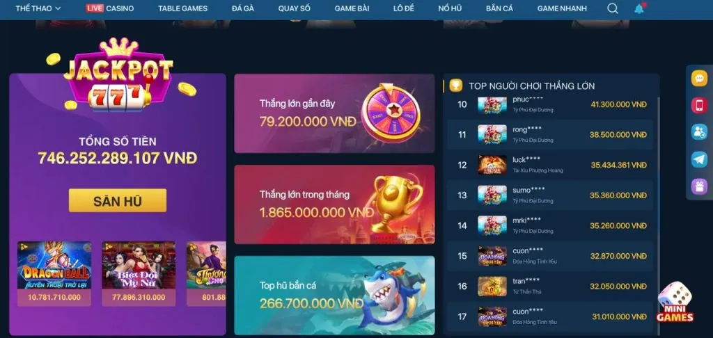 Jackpot lũy tiến khổng lồ